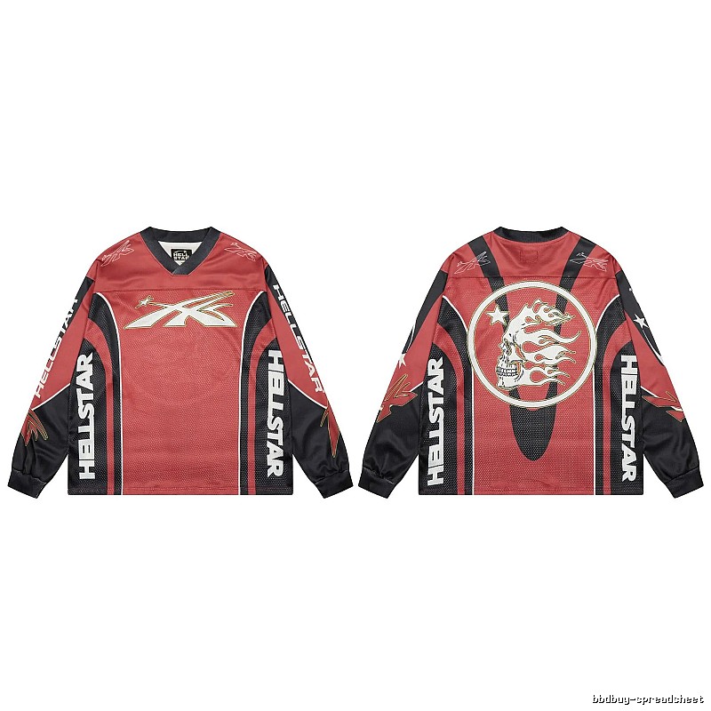 Hellstar Skull Street Style Red and Black Jersey