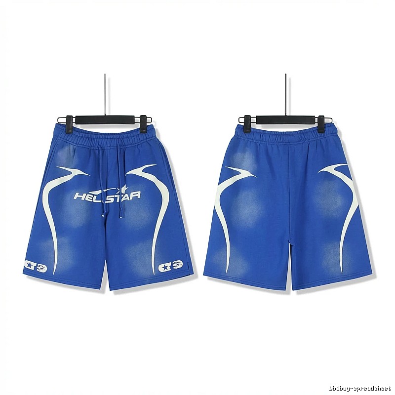 Hellstar trendy brand sporty blue shorts
