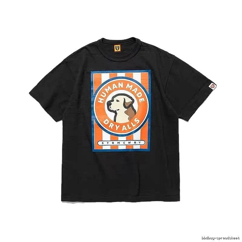 HUMAN MADE DRYALLS Vintage Style Black T-shirt