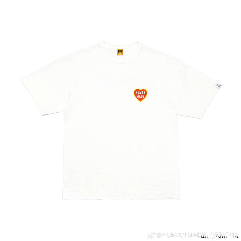 HUMAN MADE Heart Print Japanese Streetwear White T-Shirt