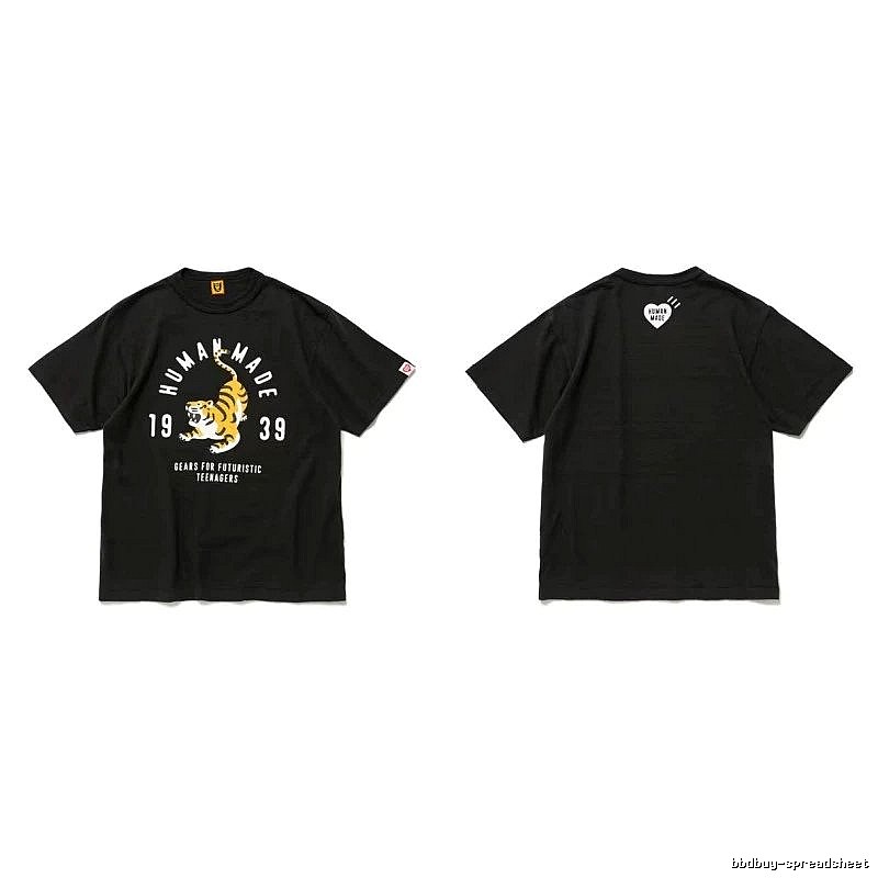 Human Made Resort Heart logo T-shirt Black Green Human with Premium Look