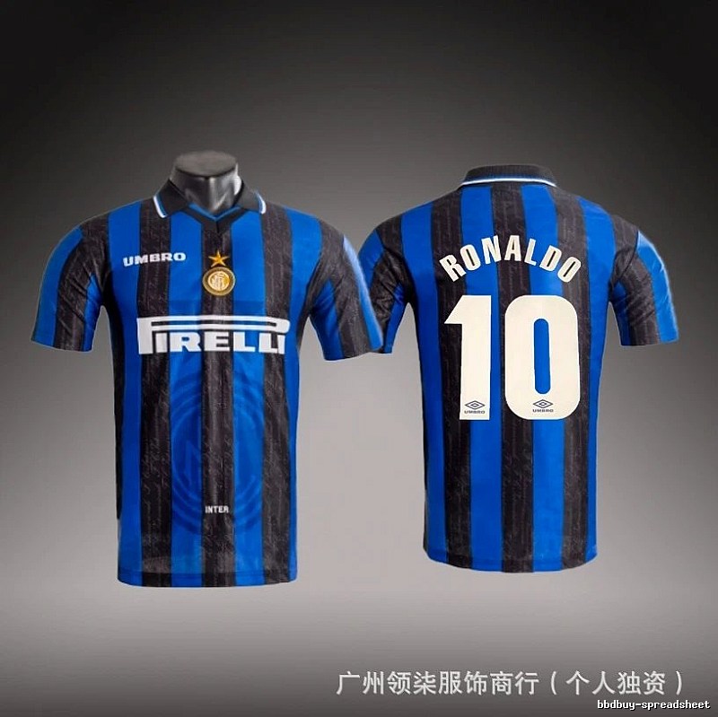 Inter Milan Statement Brehme #3 soccer jersey Blue Black Striped for Easy Pairing