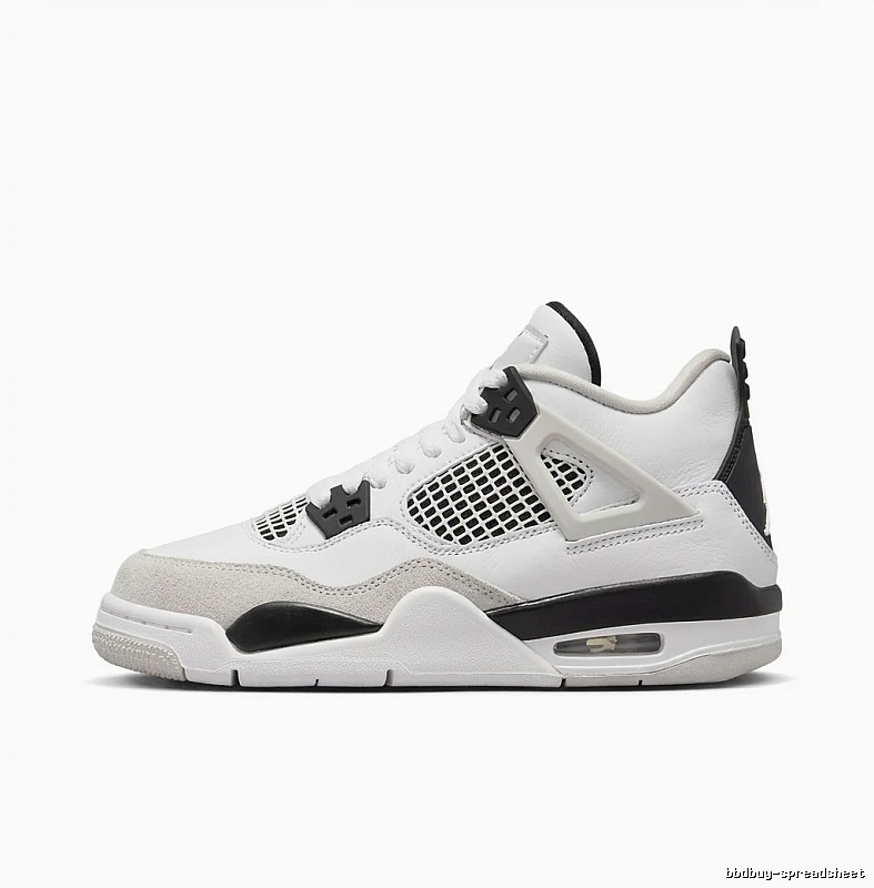 Jordan 4 black, white and grey trendy sneakers