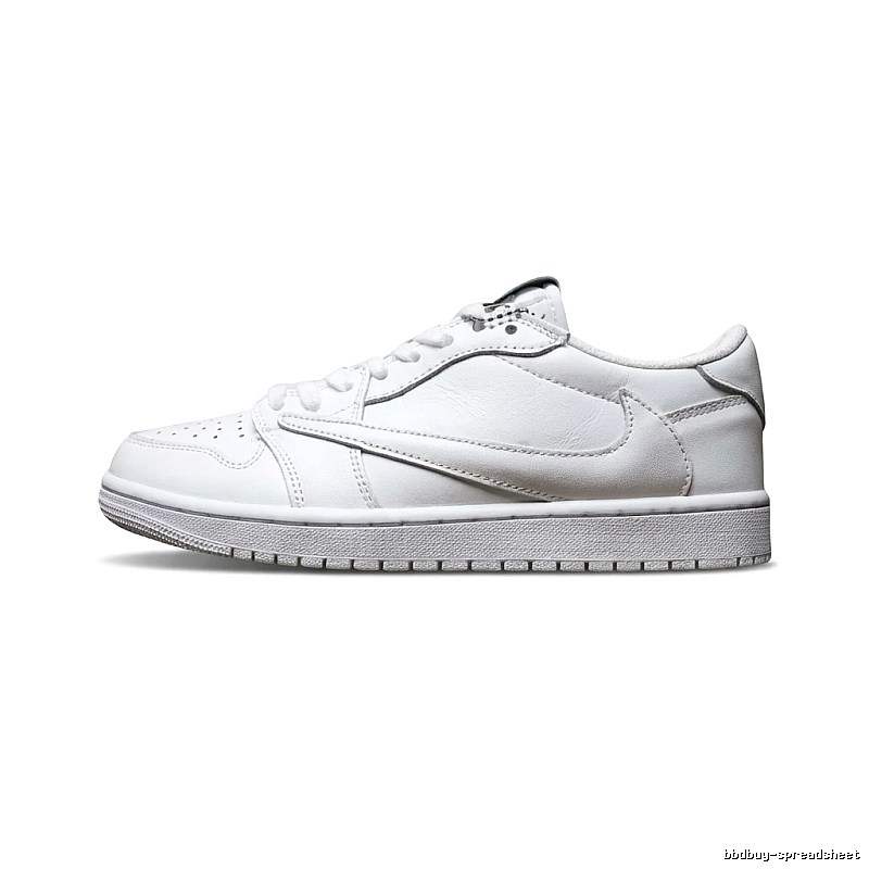 Jordan AJ1 simple white canvas shoes