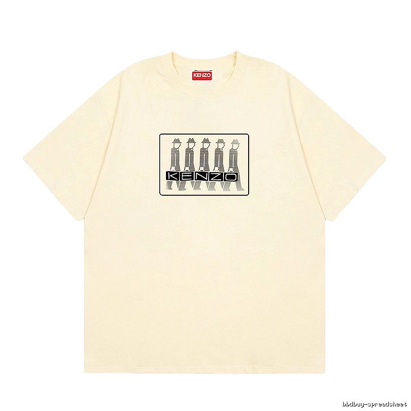 KENZO Character Print Casual Style Beige T-shirt