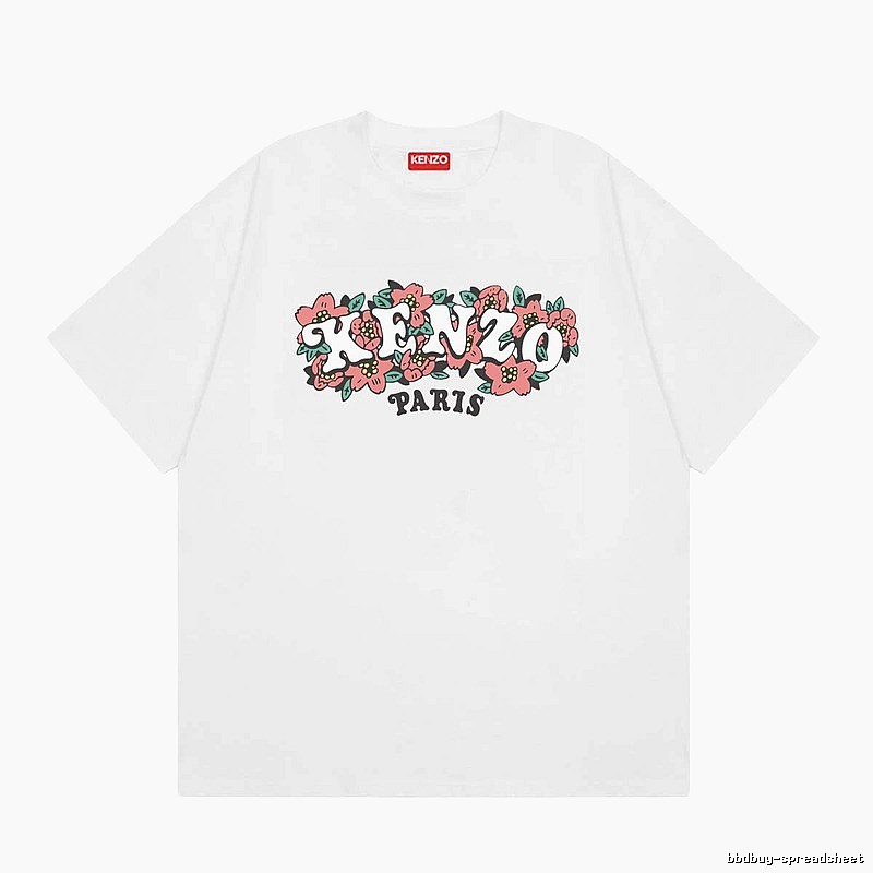 KENZO Floral Collection Street Style White Short-sleeve T-shirt