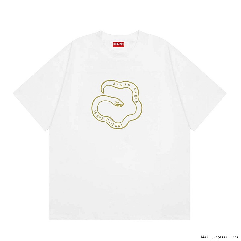 KENZO Spirit Snake Print Casual Style White T-Shirt
