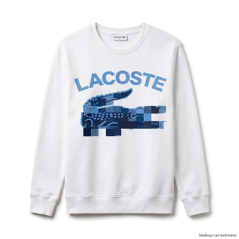 Lacoste Blue and White Contrast Fashion Sweatshirt