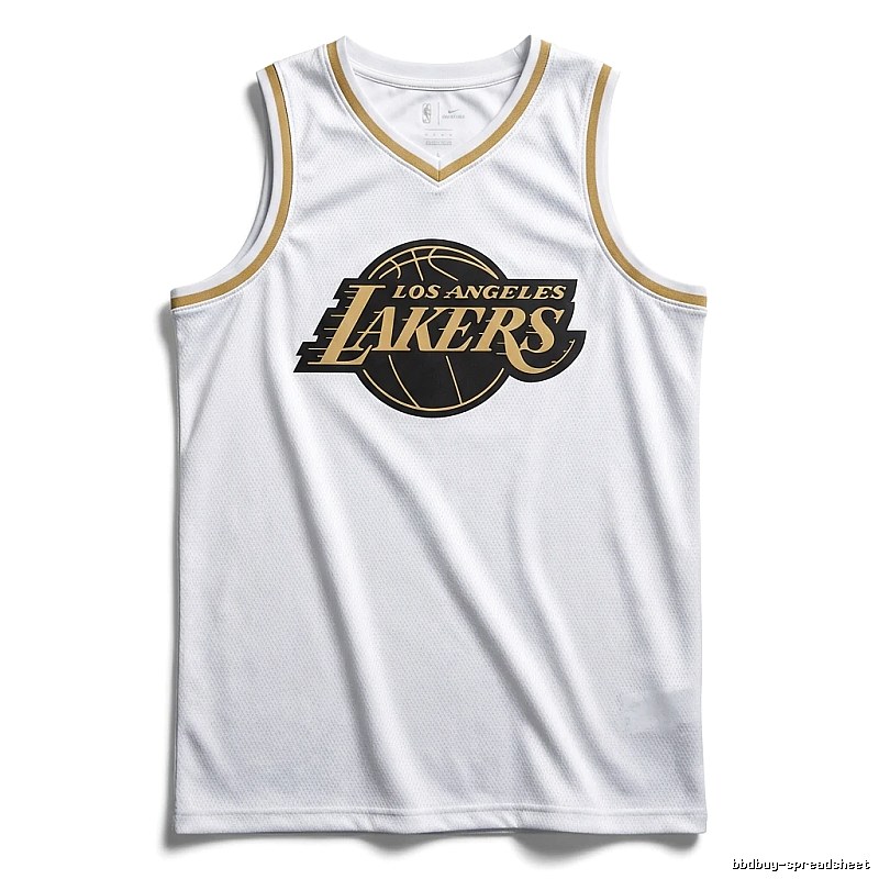 LBJ Lakers white basketball uniform