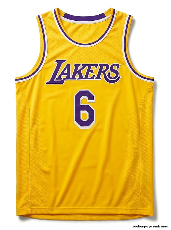 LBJ's No. 6 yellow jersey of the Lakers.