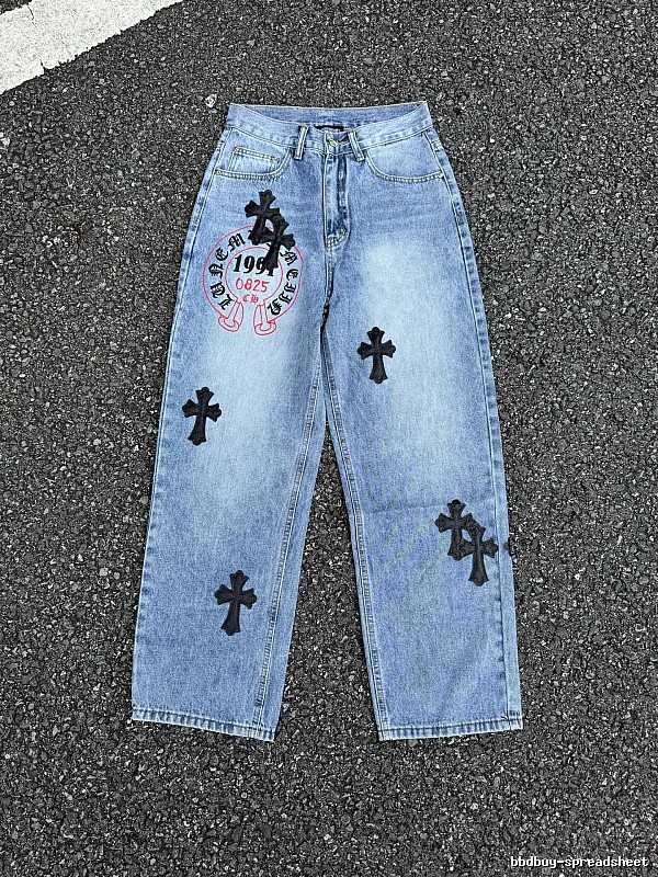 Light Blue Gift Edit Chrome Hearts Cross Jeans