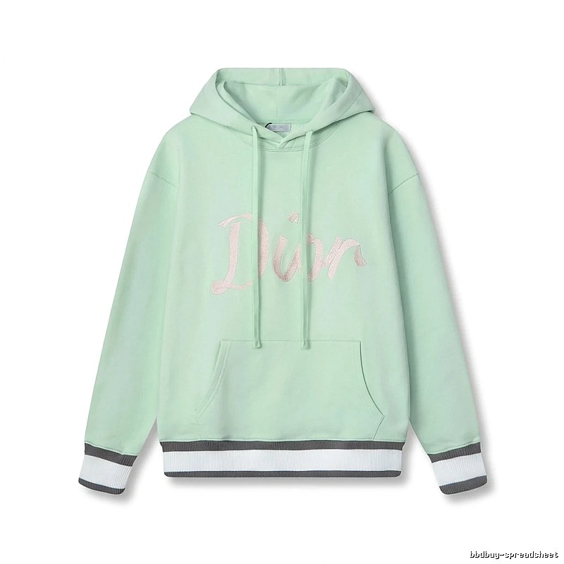 Light green hoodie with Dior letter print
