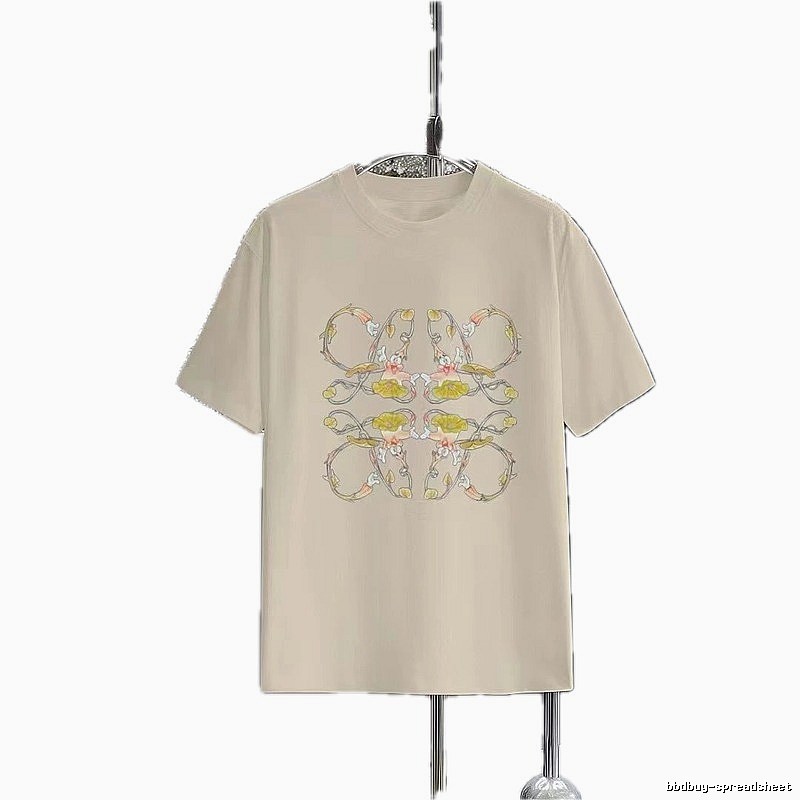 LOEWE Floral Print Casual Off-white T-shirt
