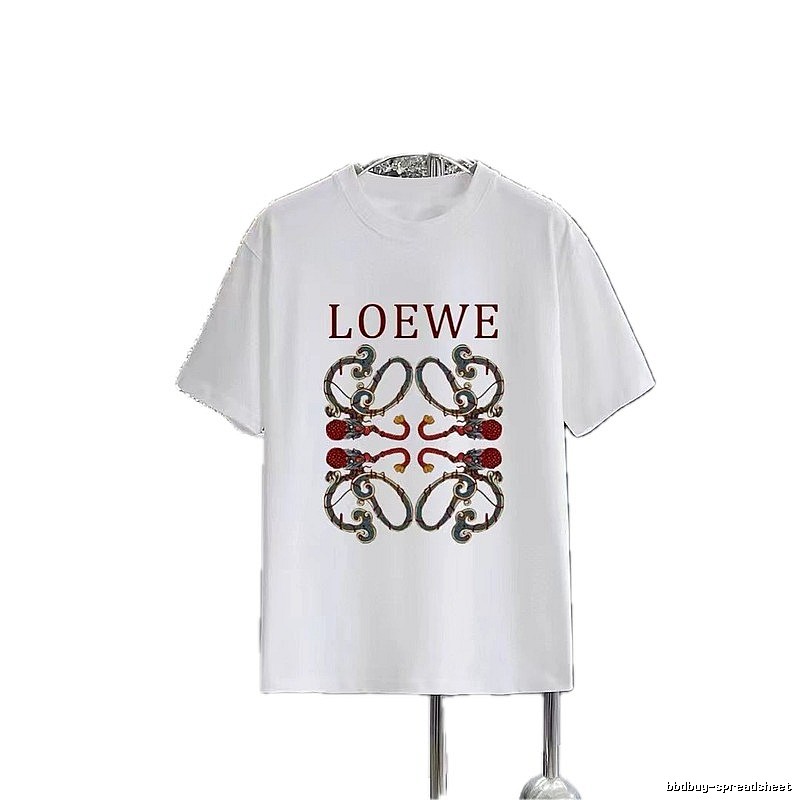 LOEWE Vintage-style Dragon Print White T-Shirt