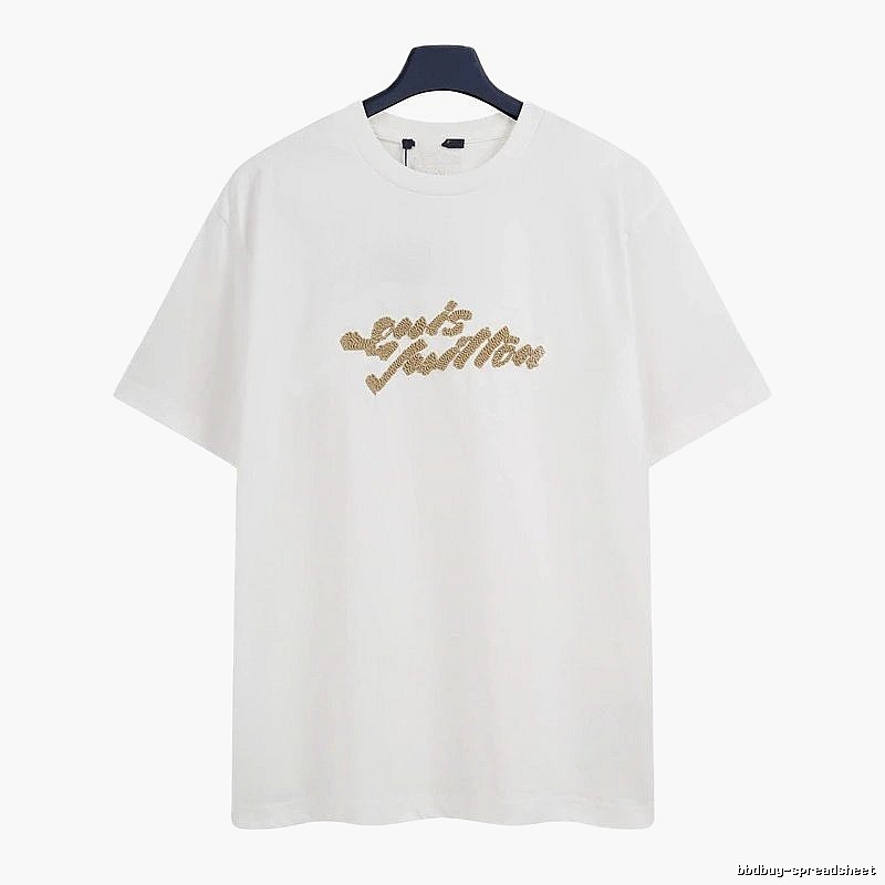 Louis Vuitton Flocked Casual Style White Short-Sleeve T-Shirt