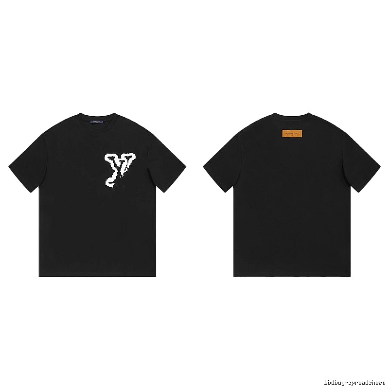 Louis Vuitton Graffiti Trend Style Black T-shirt