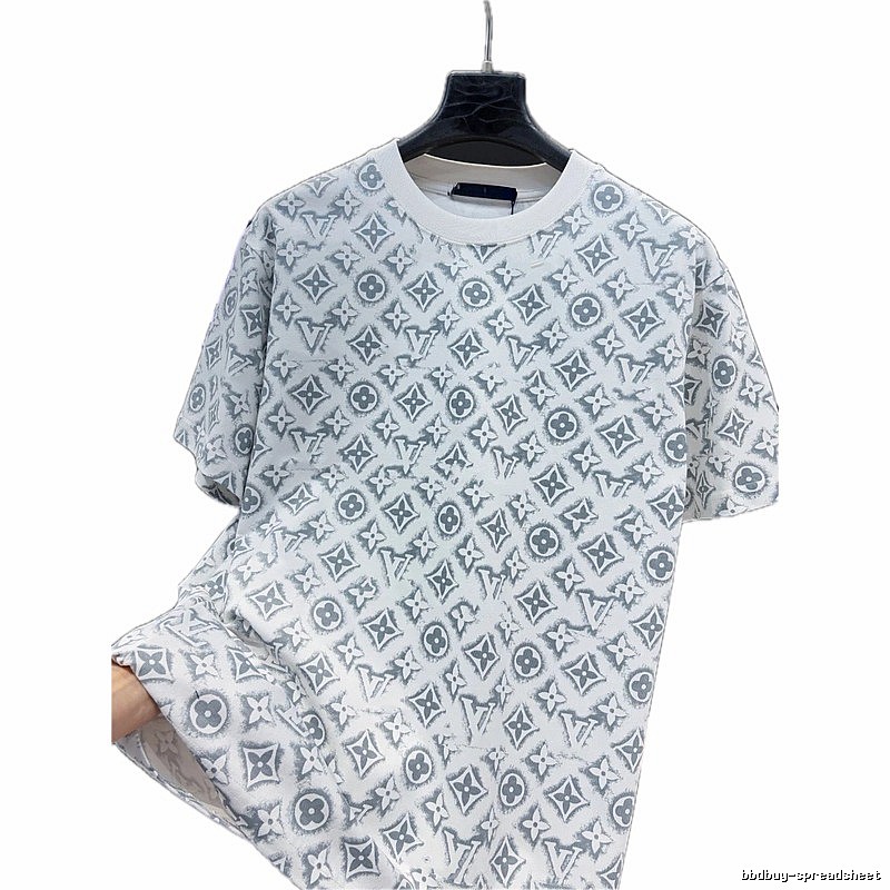 Louis Vuitton Monogram Light Luxury Style White and Gray Short-sleeve T-shirt