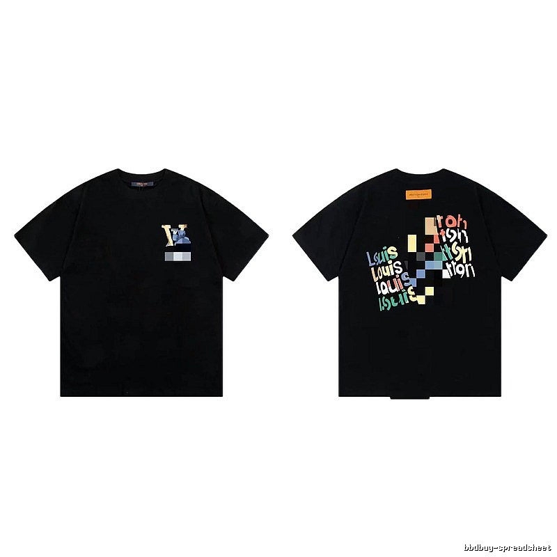 Louis Vuitton Trendy Graffiti Style Black Short-sleeve T-shirt