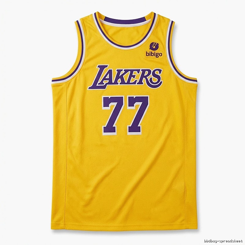Luka Doncic's yellow jersey of the Los Angeles Lakers.