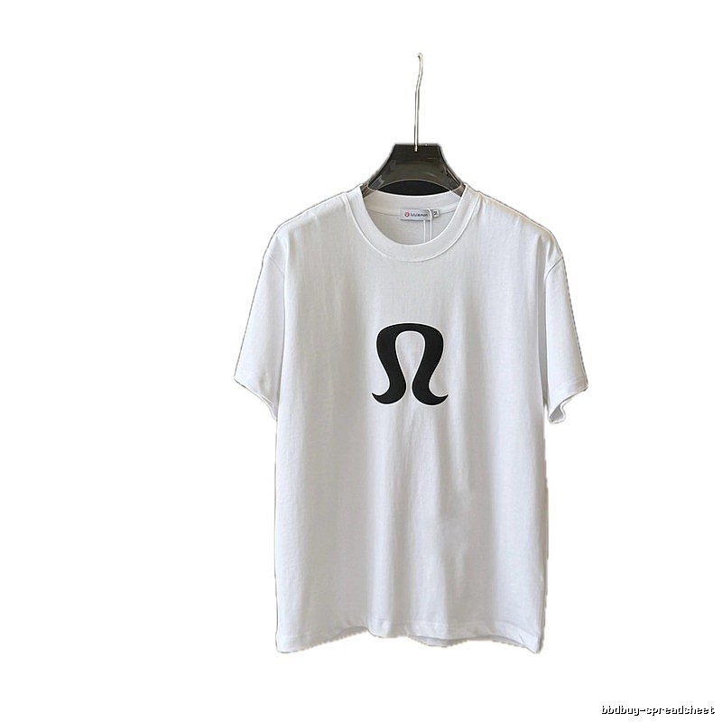 lululemon Classic Logo Casual Style White T-Shirt