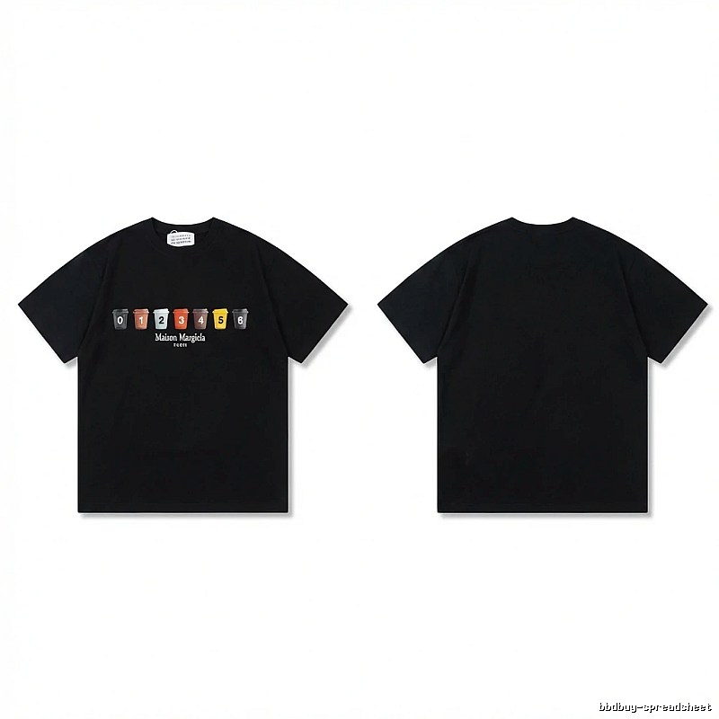 Maison Margiela digital print style black T-shirt