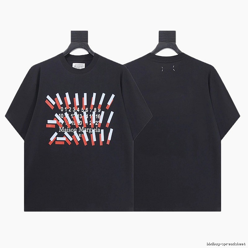 Maison Margiela Digital Printed Streetwear Black T-Shirt