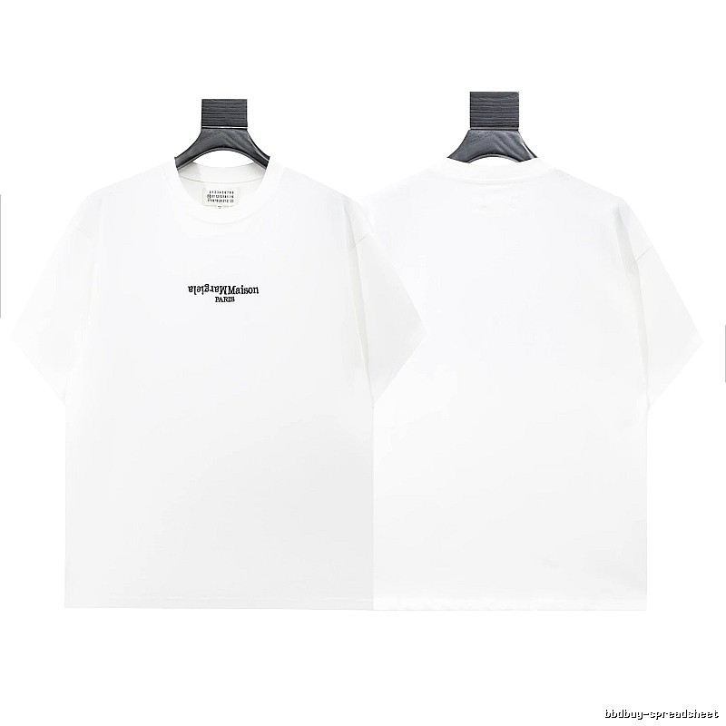Maison Margiela Reverse Embroidered Minimalist Style White T-Shirt