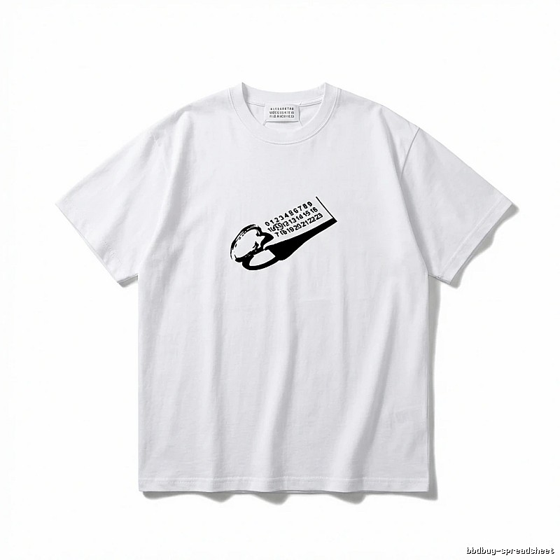 Maison Margiela short-sleeved white T-shirt with digital printing