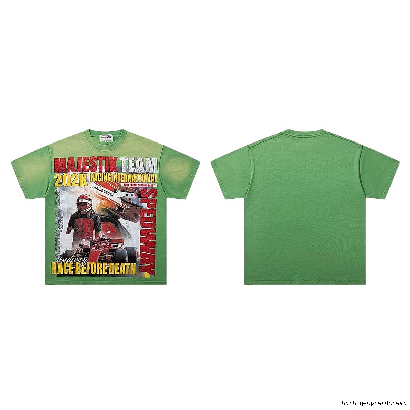 MAJESTIK Racing Series Vintage Style Green T-Shirt