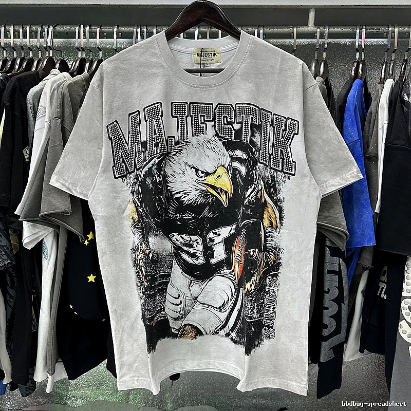 MAJESTIK Rugby Street Style Distressed White T-Shirt
