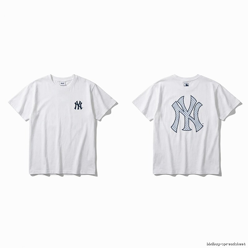 MLB NY Series Simple Style White T-shirt