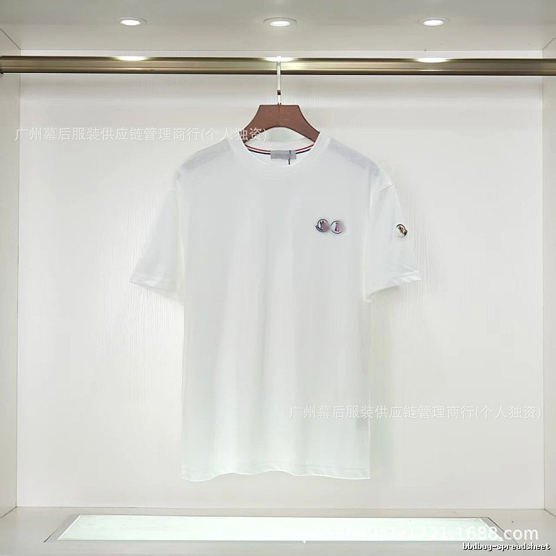 Moncler Badge Casual Style White T-Shirt