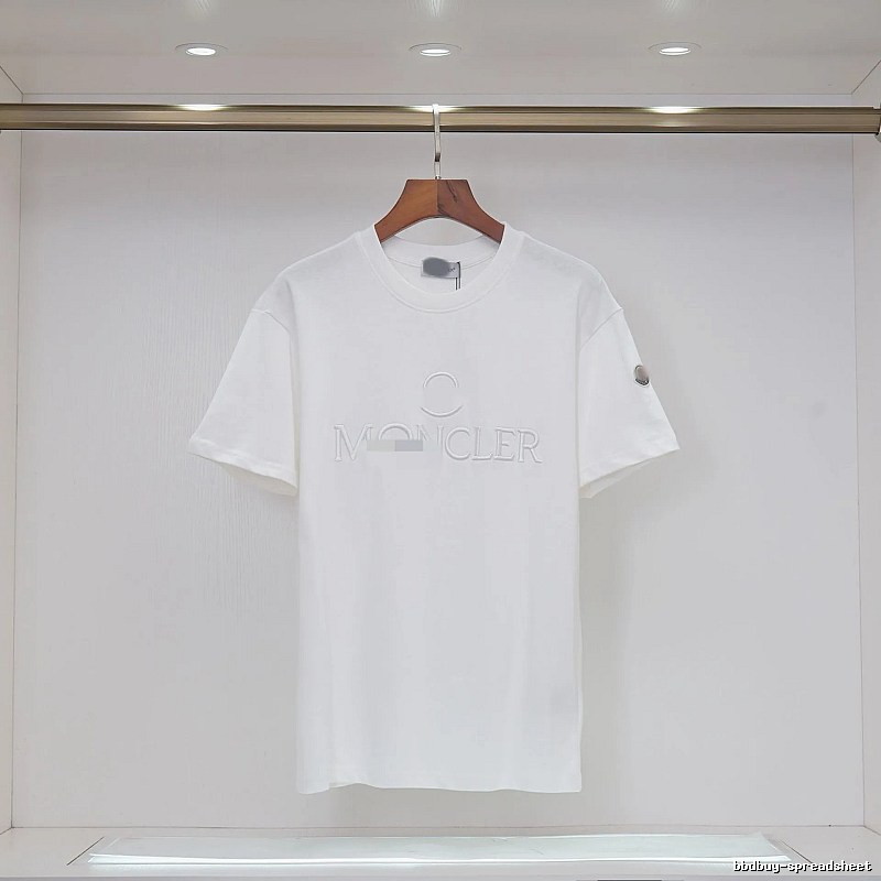 Moncler Embossed Casual Style White Short-sleeve T-shirt