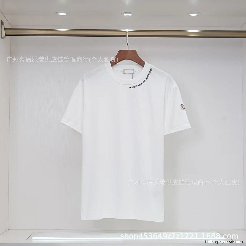 Moncler Embroidered Casual Style White Short-sleeve T-shirt