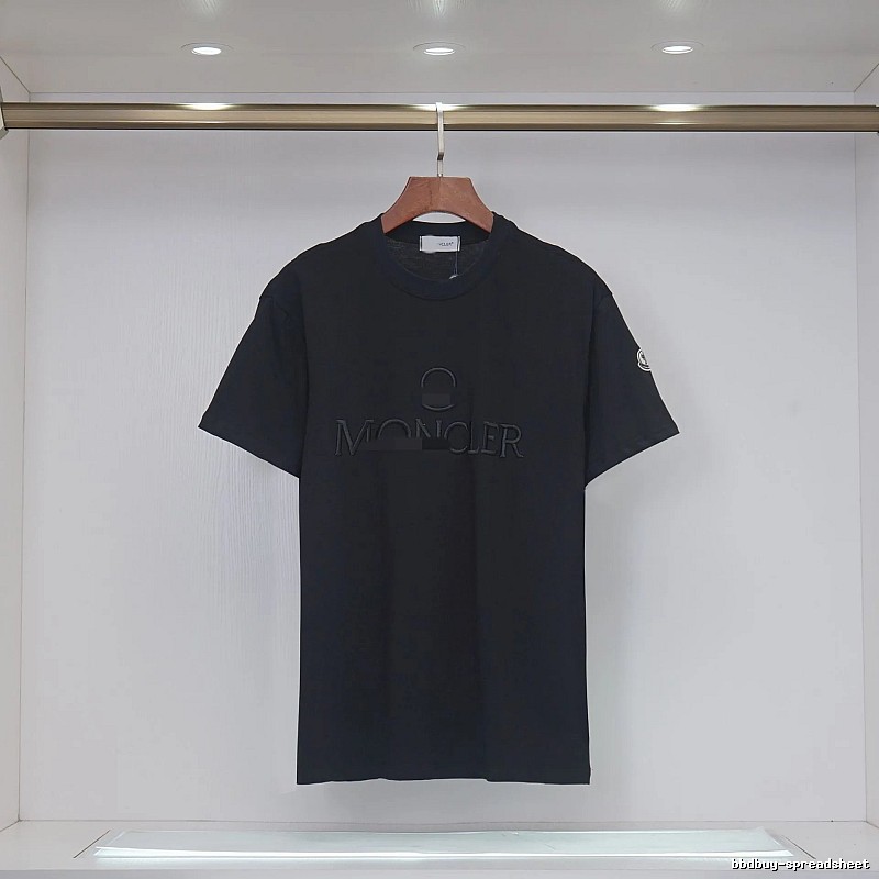 Moncler Embroidered Minimalist Style Black T-Shirt