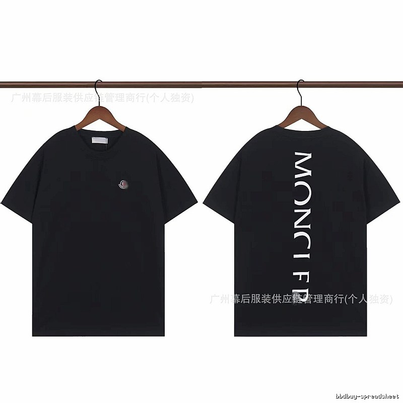 Moncler Letter Print Casual Style Black T-Shirt