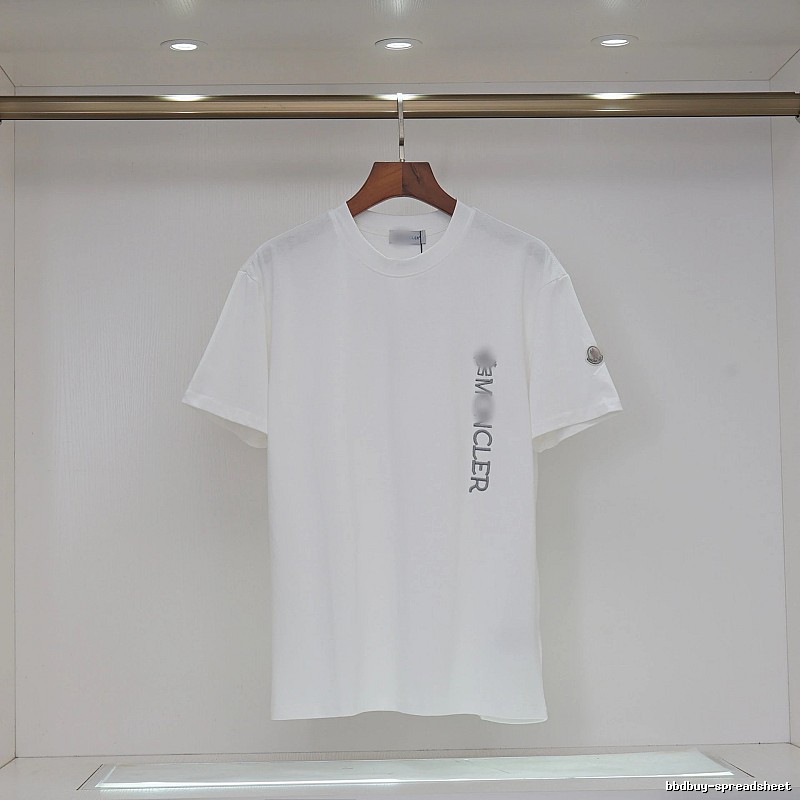 Moncler Letter Print Casual Style White T-Shirt