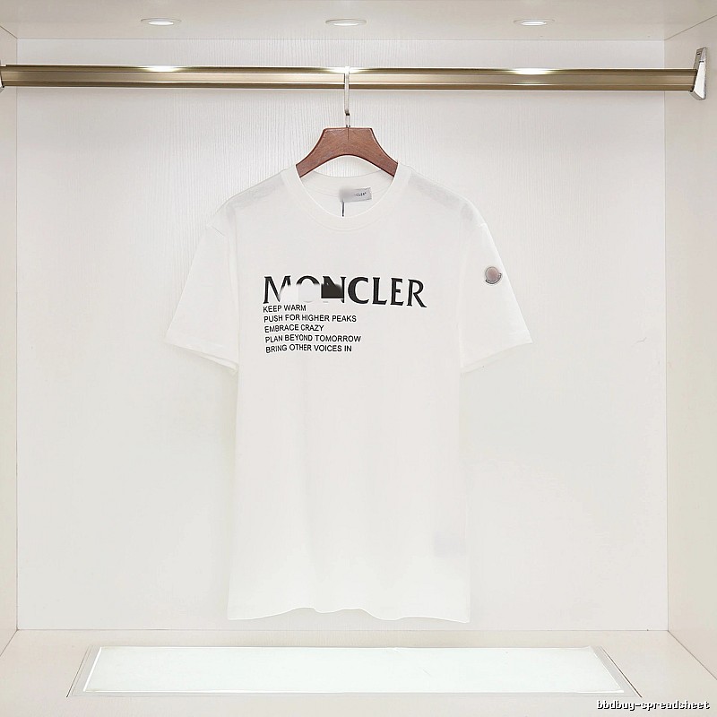 Moncler Letter Print Casual Style White T-Shirt