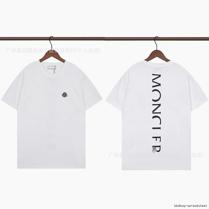 Moncler Letter Print Trendy Style White T-Shirt
