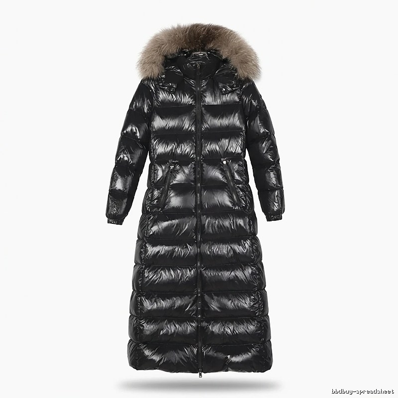 Moncler long shiny black down jacket