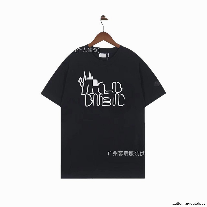 Moncler Neon Print Trendy & Cool Black T-Shirt