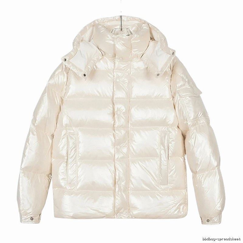 Moncler pearlescent white down jacket