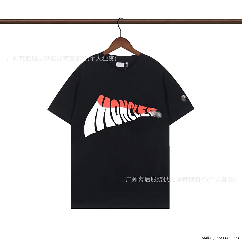 Moncler Printed Trendy Style Black Short-sleeve T-shirt