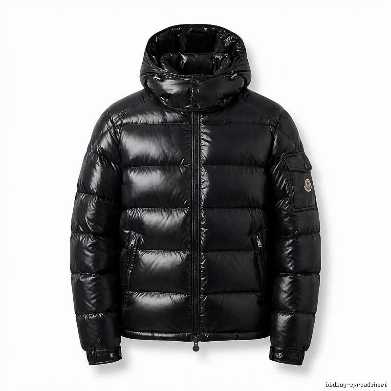 Moncler shiny black down jacket