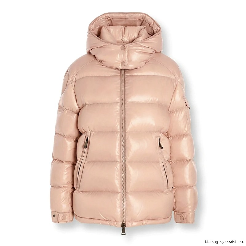 Moncler shiny casual pink down jacket