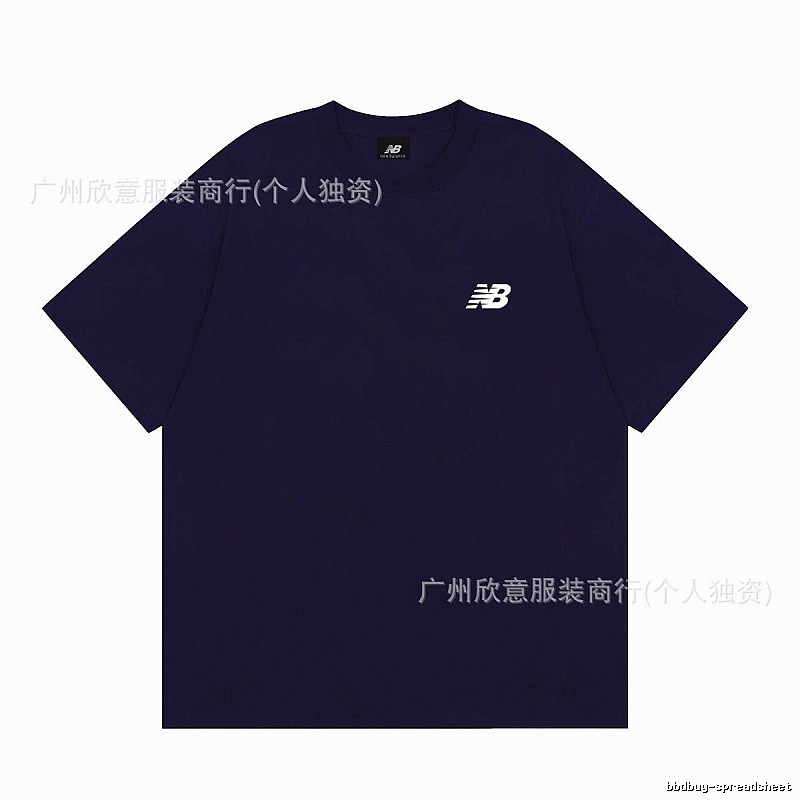 New Balance Casual Series Minimalist Style Navy Blue Short-sleeve T-shirt