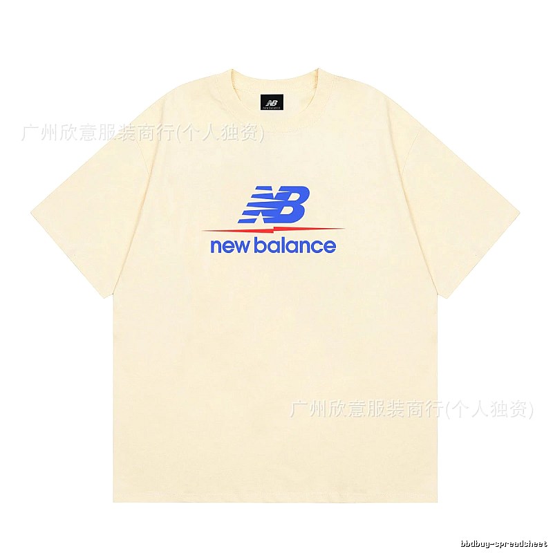 New Balance Printed Casual-style Light Beige Short-Sleeve T-Shirt