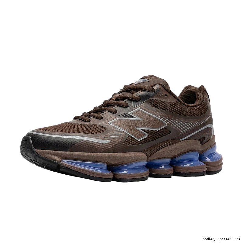 New Balance retro brown and blue sports shoes