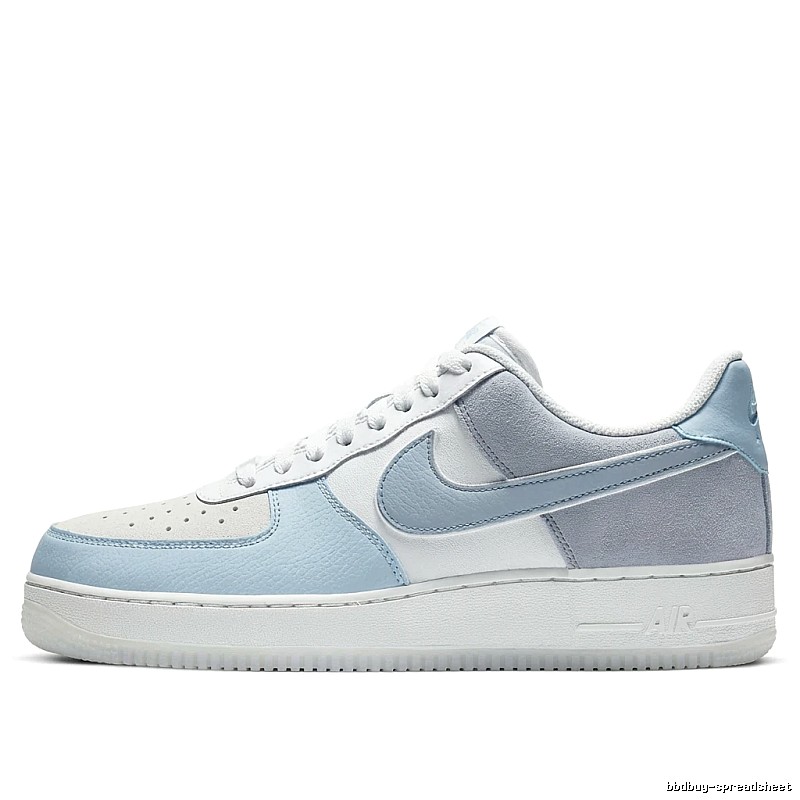 Nike Air Force 1 light blue and white sneakers