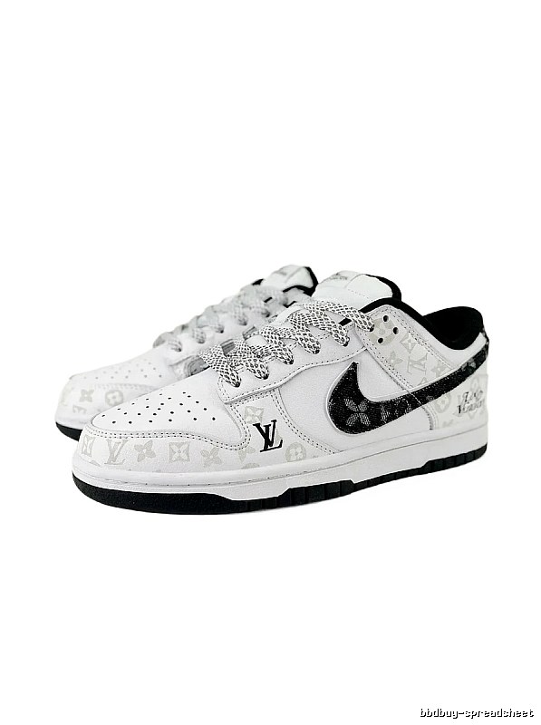 Nike and LV co-branded black and white sports shoes